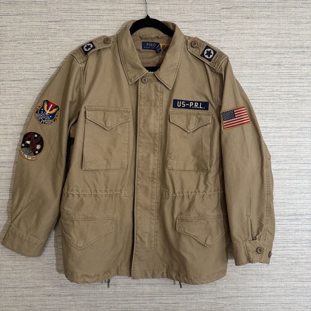 Ralph Lauren Polo Iconic Womens Field Jacket Xl Military Sold Out Collector Flag